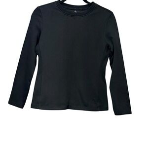 T Black Long Sleeve Crewneck Activewear Top Down Insulated TB1002-93 Womens S